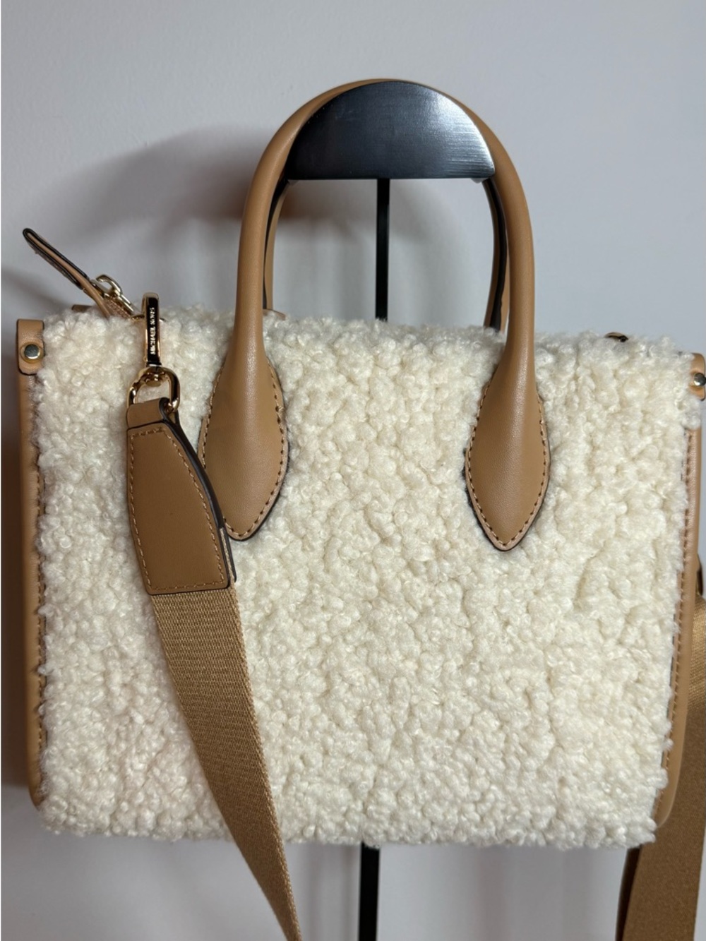 Michael Kors Mirella Small Faux Shearling Crossbody Bag - Picture 2 of 8